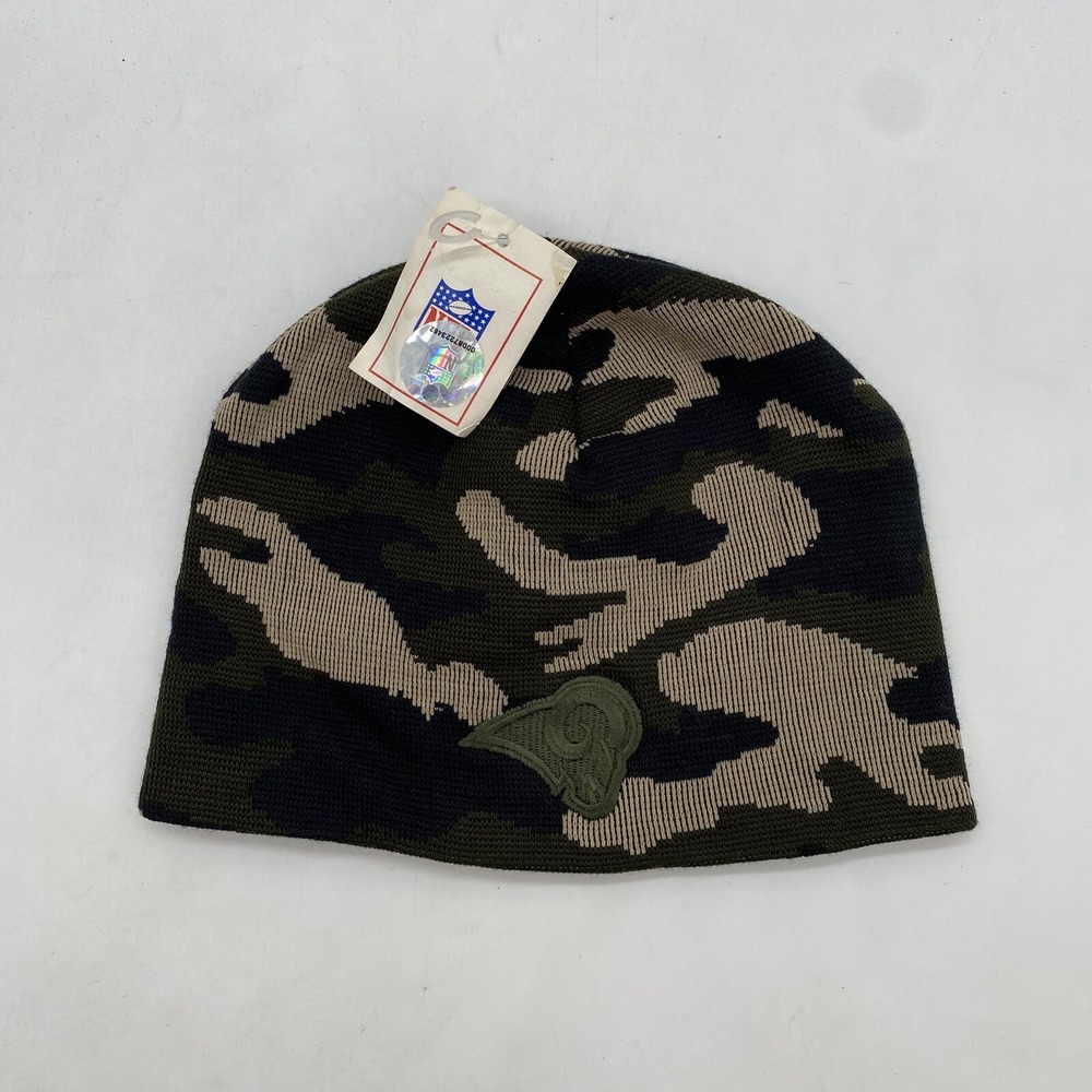 St Louis LA Rams Beanie NFL Football 90s Camo Winter Sports Hat Ski Cap OSFA